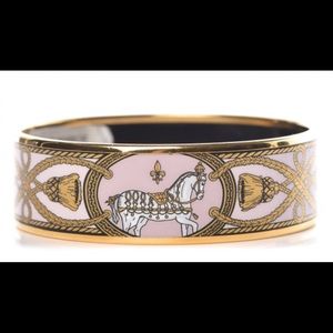 Hermès Enamel Printed Wide Cuff